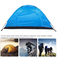 01 Camping Tent blue skylight open demonstrates breathable design for comfort on trail.