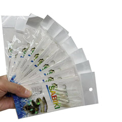 Glow Sabiki rigs with glow beads and high-carbon hooks, sizes 8-16