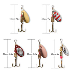 All 10 spinnerbait lures displayed with tackle box