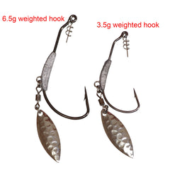 Weighted hook with silver pin and twist lock in fish bait kit