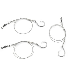 11/0 circle hook shark surf rig with 20.5 inch 49-strand steel leader 120 lb