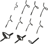 11-piece black stainless steel fishing rod guide set – assorted sizes
