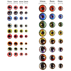 Oval 3D/4D fishing eyes in 4 mm size