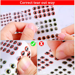 Oval 3D/4D fishing eyes in 6 mm size