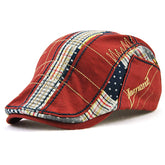 M MOACC burgundy newsboy cap - front view