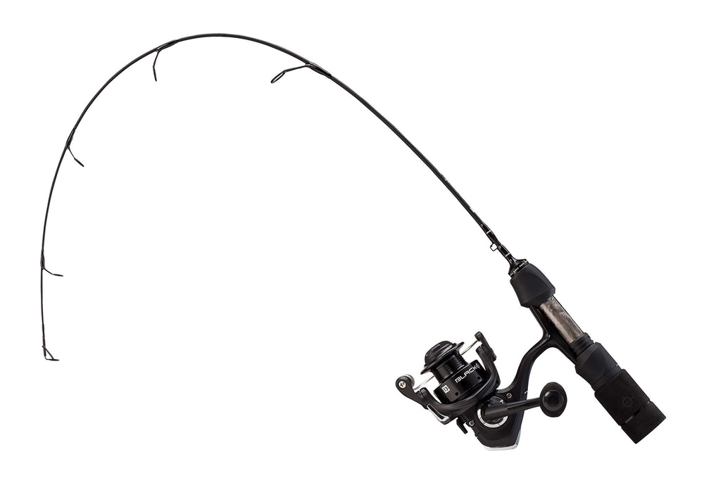 13 Fishing Blackout Ice Combo 24UL rod and reel for ultralight ice fishing with smooth retrieves.