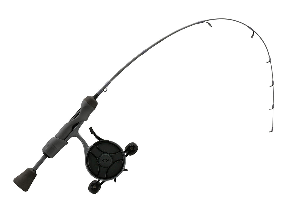 13 FISHING Freefall Ghost Stealth Ice Combo 30" UL Left-Hand Retrieve Black/Grey Camo