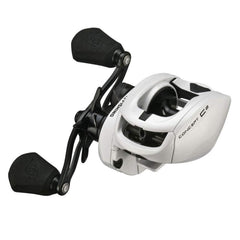 13 FISHING Concept C2 low-profile baitcast reel in white offers lightweight casting performance.