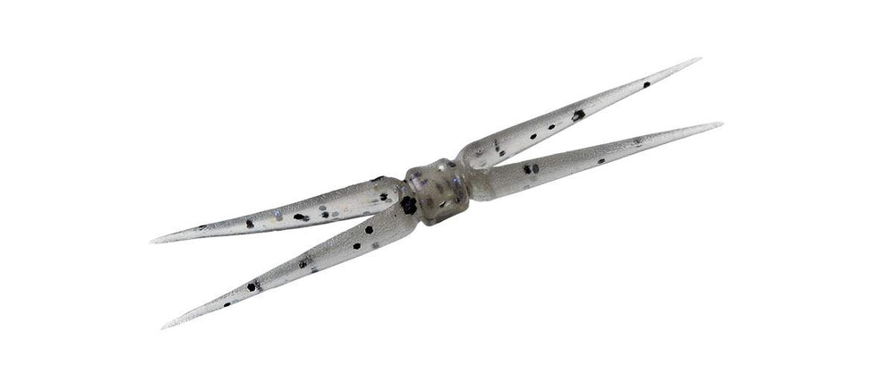 13 FISHING Tetrad panfish plastics in potentially purple, six-bait pack for versatile jigging