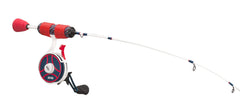 13 FISHING Tickle Stick ice rod highlighting rod action for quick follow-up casts