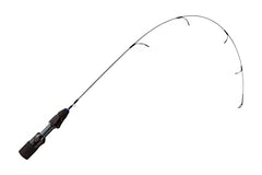 13 FISHING White Noise Ice Combo 26M reel ready for quick retrieves