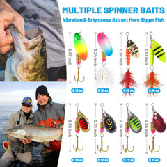 Assorted lure sizes (2.2-2.6 inches) and weights