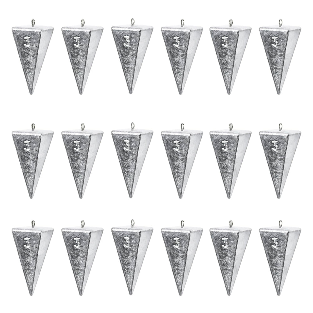 18 pieces of 3oz pyramid fishing weights sinkers set