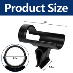 Close-up view of the clip-on mechanism securing the holder to the bucket