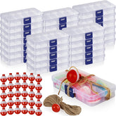Close up of 20 piece fishing candy tackle boxes with bobber