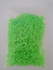 Close-up of 8mm soft glow fishing beads with 1.5mm hole