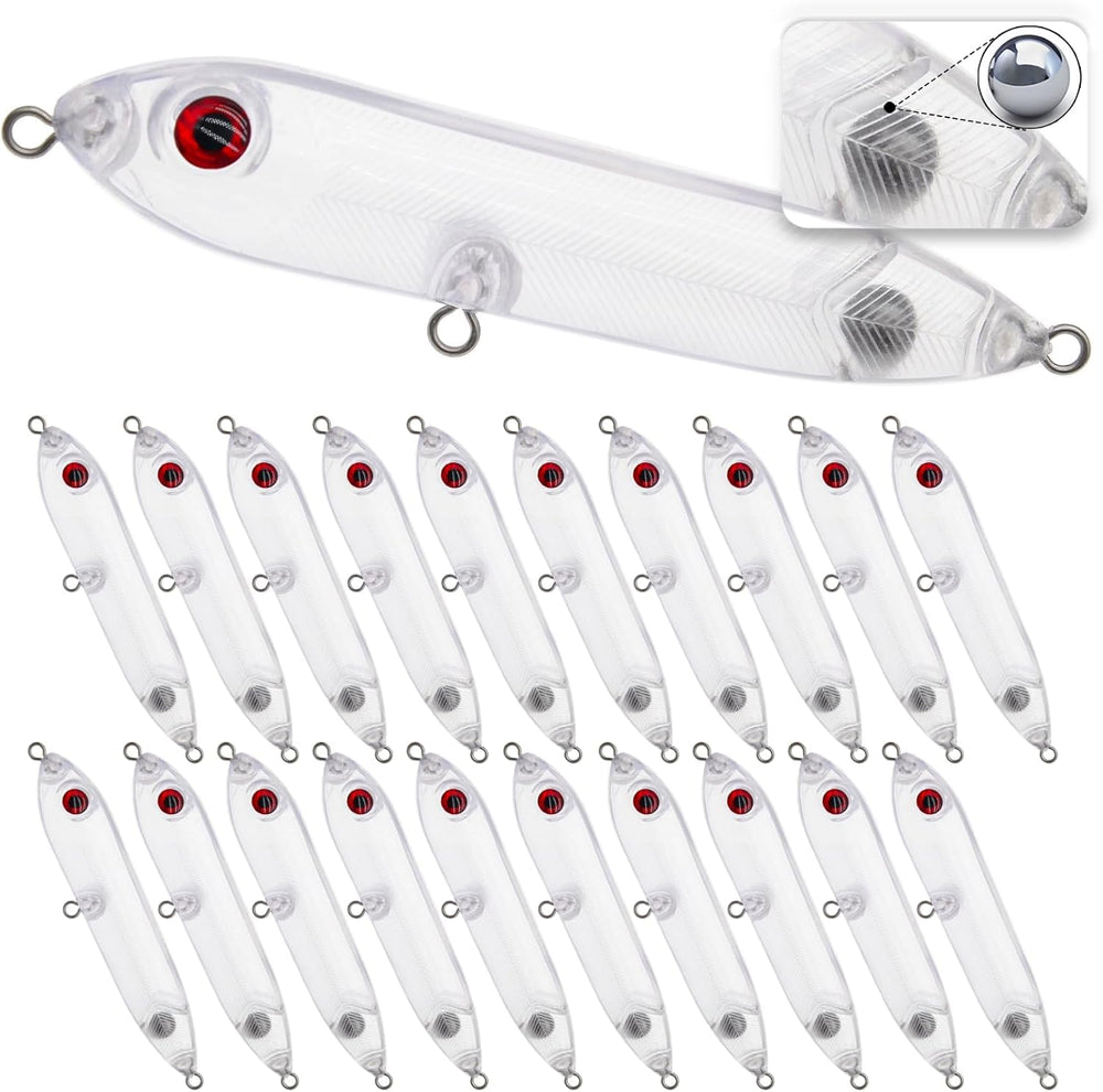 Unpainted crankbait blank with 3D eyes for DIY lure