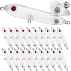 Unpainted crankbait blank with 3D eyes for DIY lure