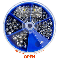 Transparent round storage box for fishing weights