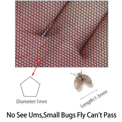 Mesh face protection detail with lightweight fabric and metal ring