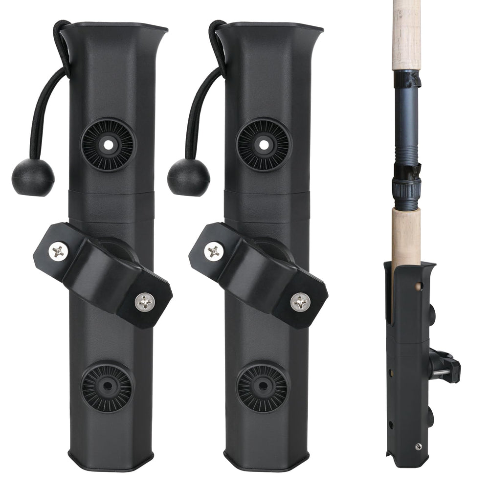 Two fishing rod holders mounted on a bike with 360-degree rotation capability