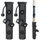 Two fishing rod holders mounted on a bike with 360-degree rotation capability