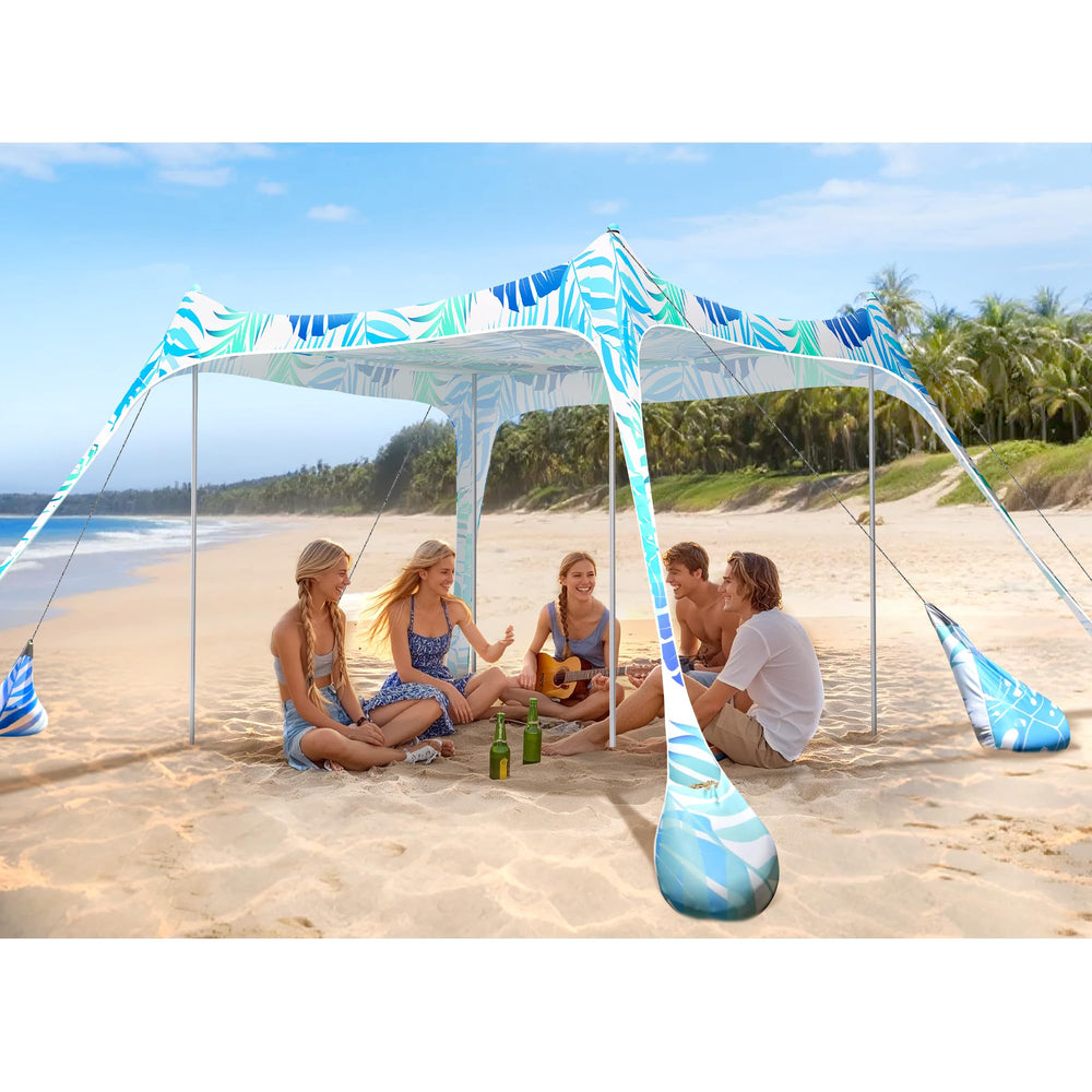 2PM SPORTS Beach Tent Setup demonstrates quick assembly for instant shade.