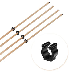 Pool cue clip mounted on a rack