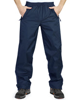 33,000ft men's navy rain pants with waterproof seam-sealed design for reliable outdoor protection.