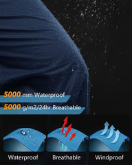 33,000ft rain pants elastic waistband with drawstring customizes fit during active days.