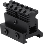 360 Tactical Picatinny riser mount showing five-slot rail interface for raised optics.