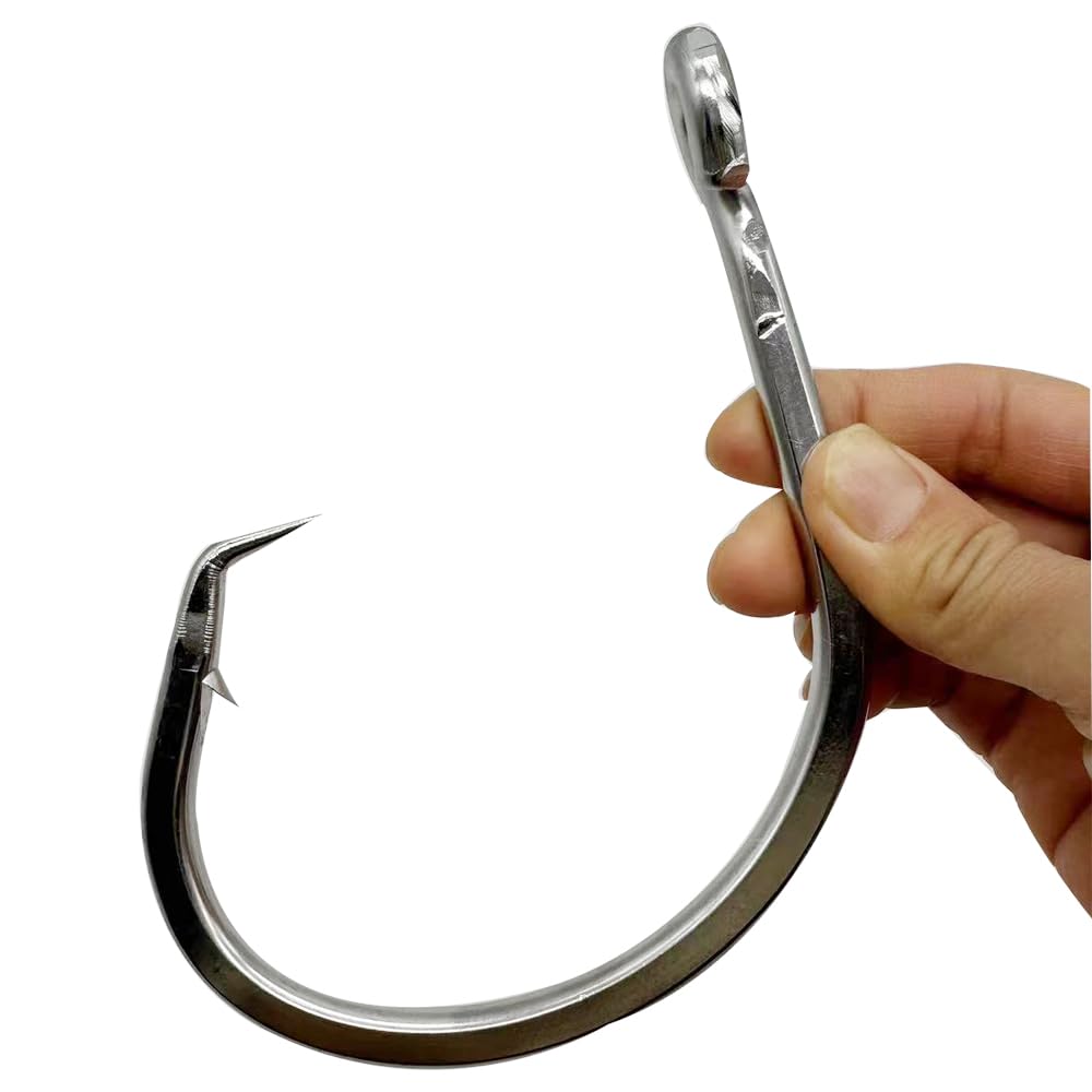 Giant 24/0 and 28/0 stainless steel fishing hook for large saltwater species