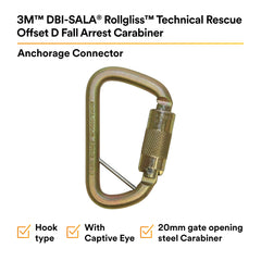 3M DBI-SALA Saflok 2000117 self-closing gate promotes quick, safe line connections.