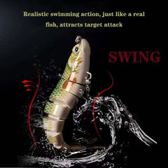 Close-up of 7-joint convertible wobbler lure with ABS plastic body
