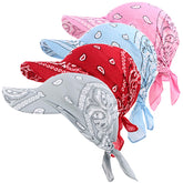 Set of four women's brim bandana scarf caps in assorted colors