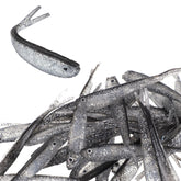 40-piece set of gray forked-tail soft fishing lures in a bag