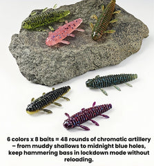 48-pack slow-sinking worm soft bait 2.2in color 4