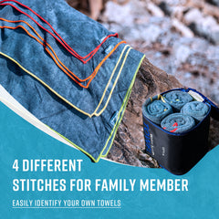 4Monster towels feature color seams to help families track their own towel
