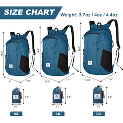 4Monster Hiking Daypack blue back view emphasizes comfortable straps for all-day wear
