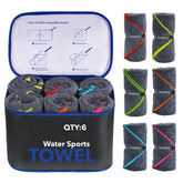 4Monster microfiber towels pack in case keeps towels organized for travel.