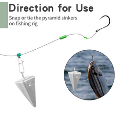 Pyramid sinkers with weight markings for precise sizing