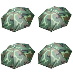 Set of 4 camouflage umbrella hats for hands-free shade
