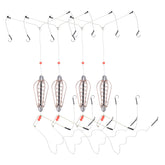 Four piece copper spring bait cages set for carp fishing