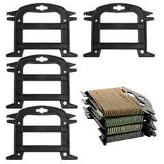 4-piece rope winder set in black with four single-tooth racks