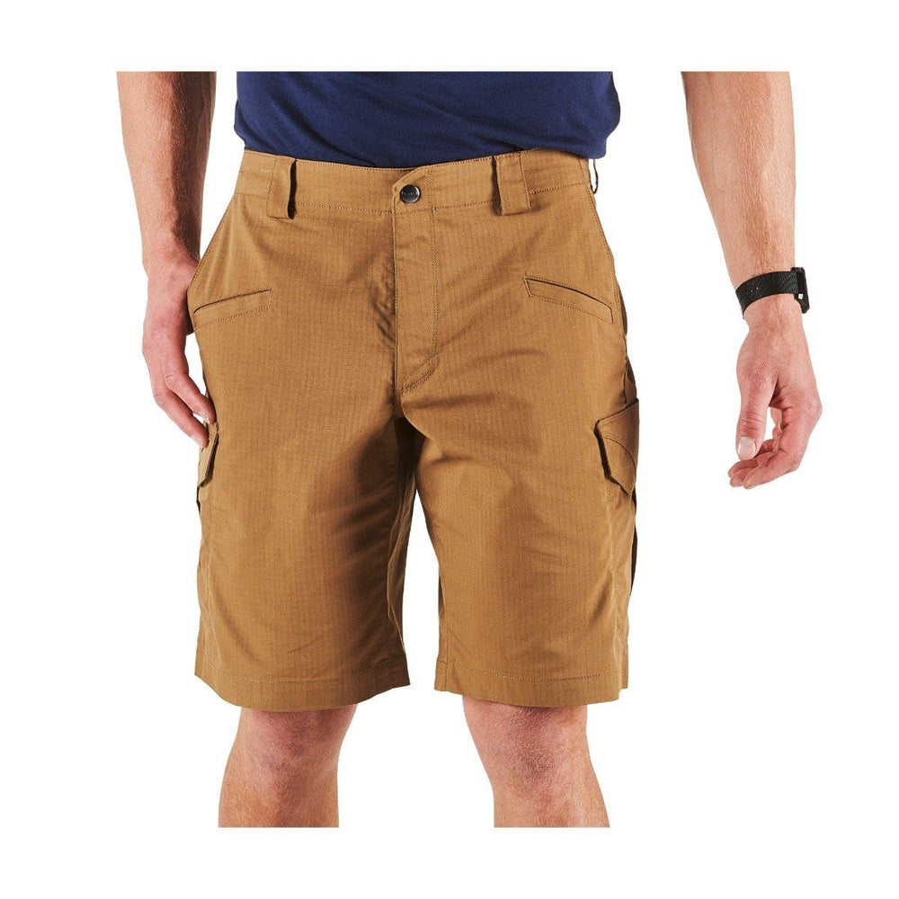 5.11 Tactical men's cargo shorts showing 12-pocket kangaroo layout for organized carry.