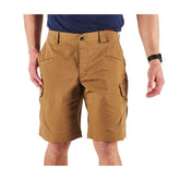 5.11 Tactical men's cargo shorts showing 12-pocket kangaroo layout for organized carry.