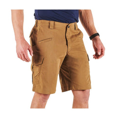 5.11 Tactical cargo shorts detail of YKK zipper for secure closure.
