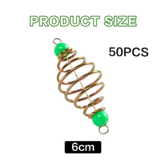 Spring fishing feeder with pendant beads for carp fishing