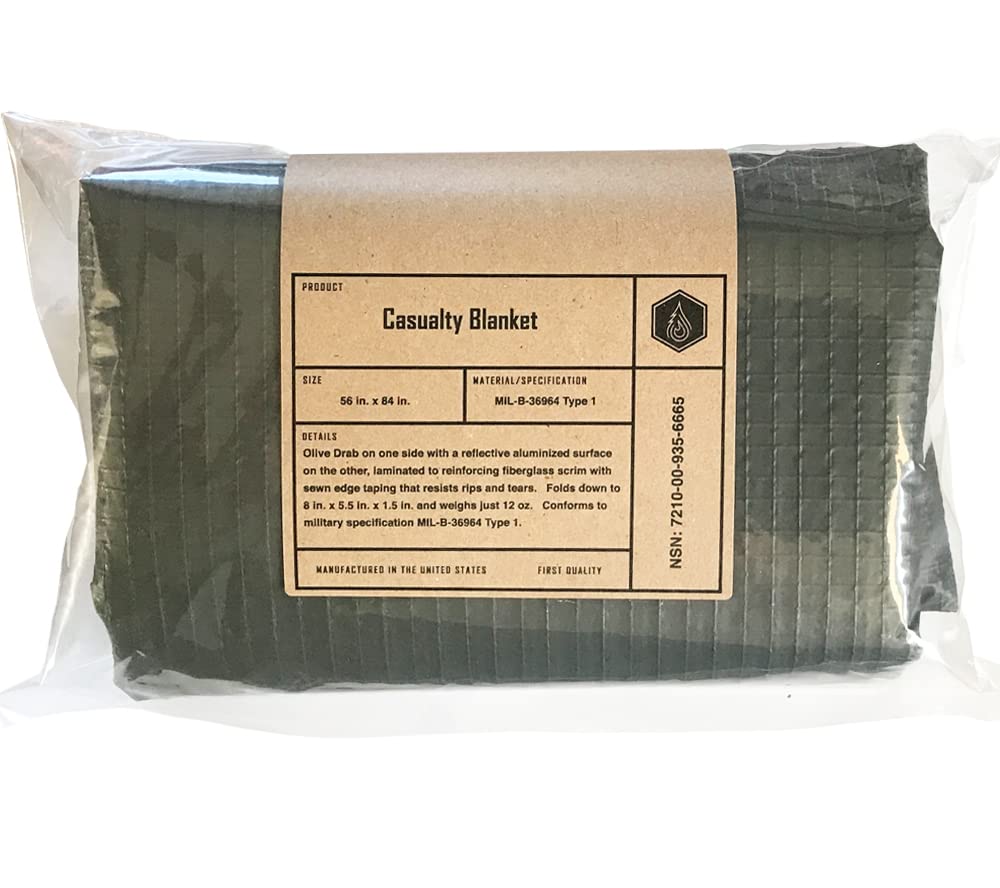 5col Casualty Blanket Type 1 Olive Drab, unfolded for full coverage and warmth.