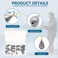 5g sinkers (5 pieces) for medium-depth rigging